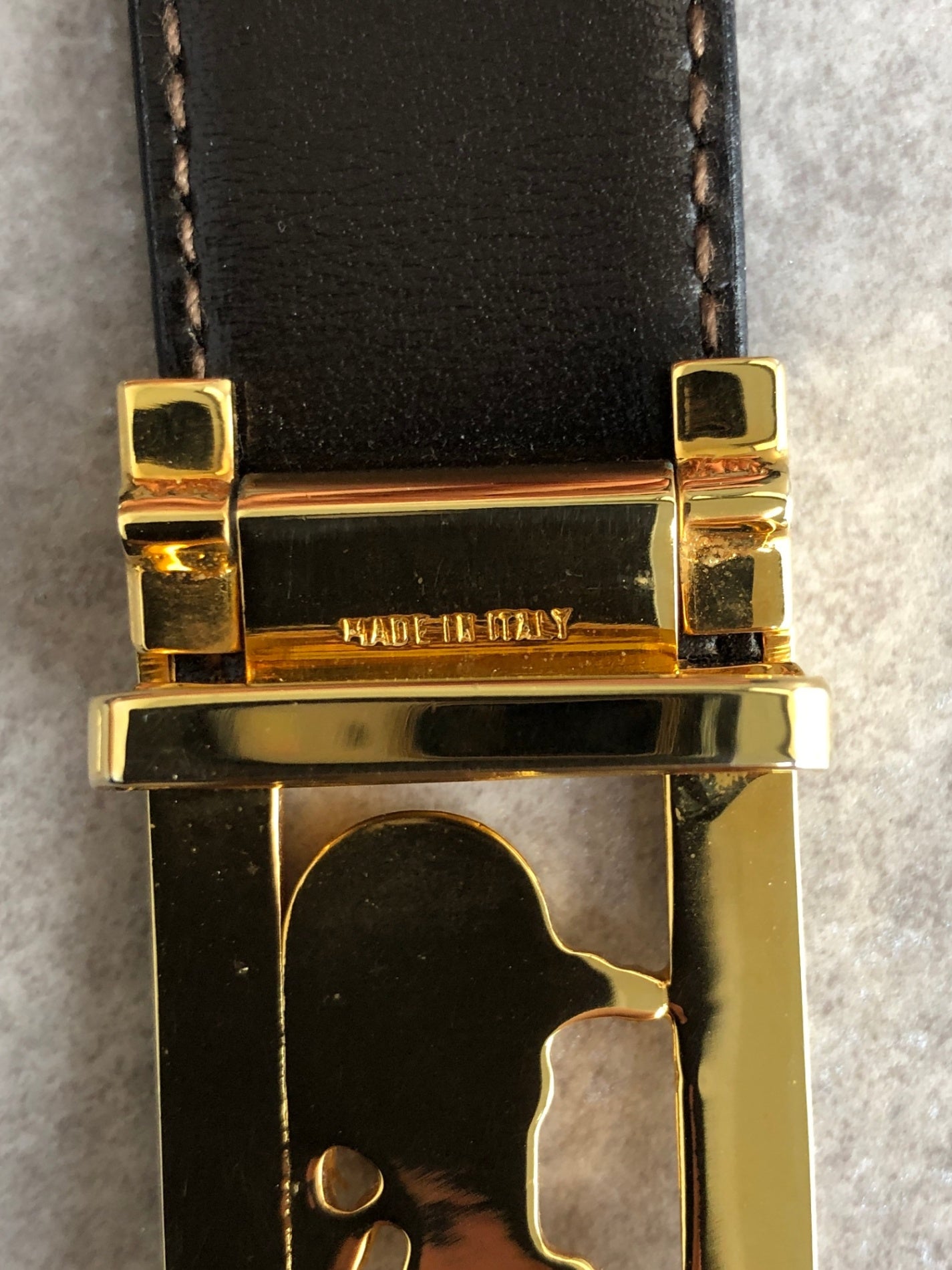 CELINE Horse Carriage Belt Black Vintage mvhfft