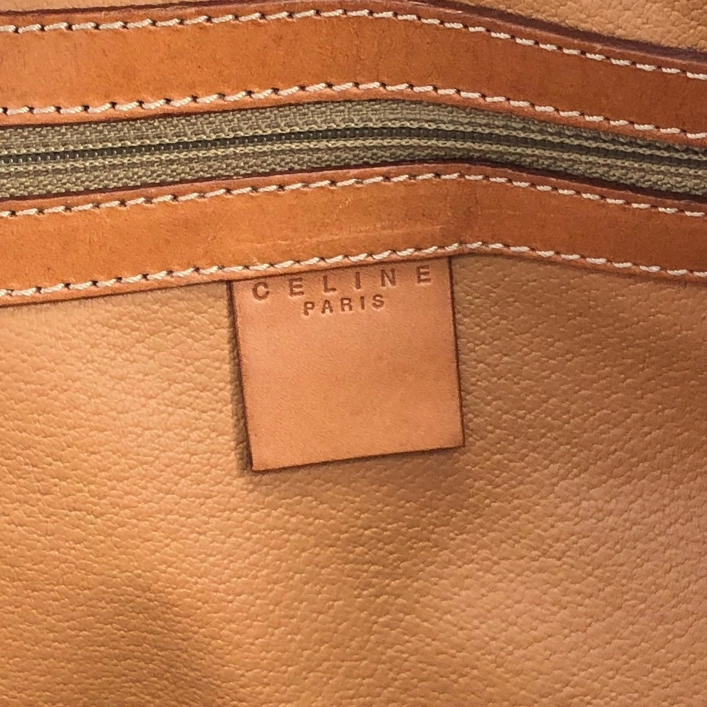 CELINE Macadam Blason Shoulder bag Totebag Brown Vintage u7fud7