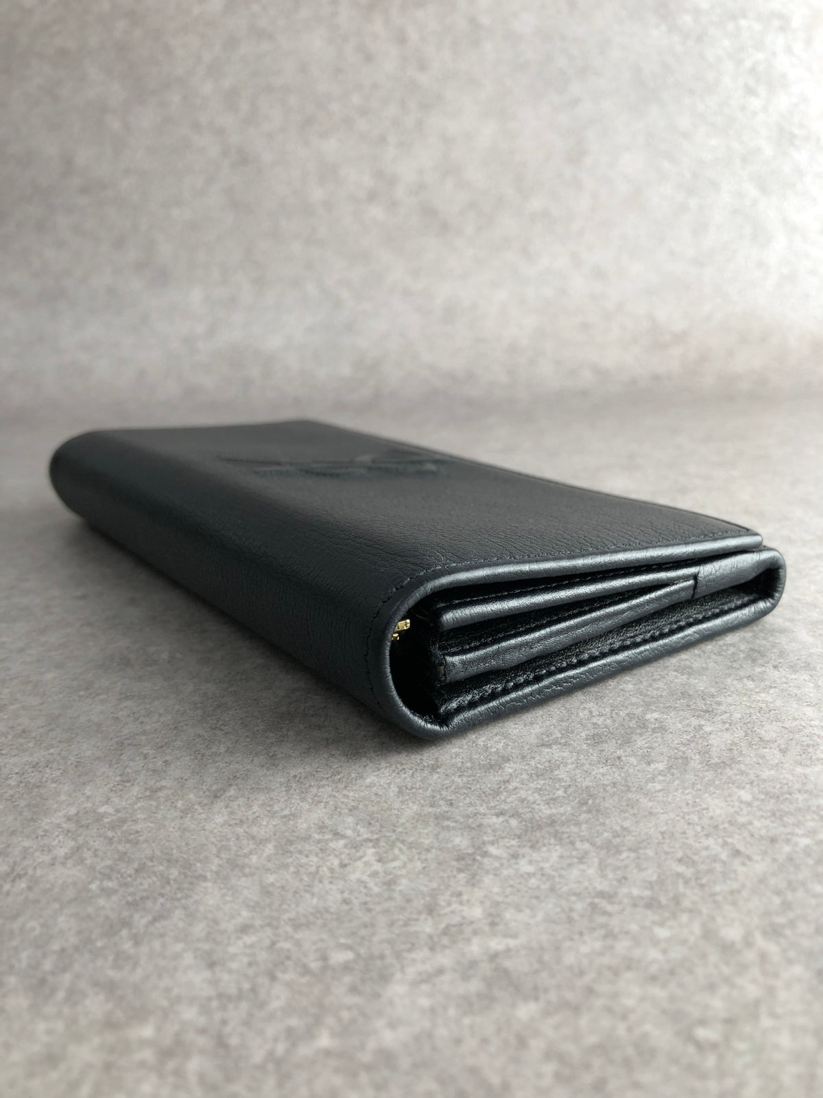 Yves Saint Laurent YSL Logo Long Wallet Black Vintage ipdgzz