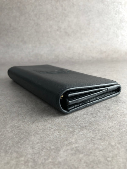 Yves Saint Laurent YSL Logo Long Wallet Black Vintage ipdgzz