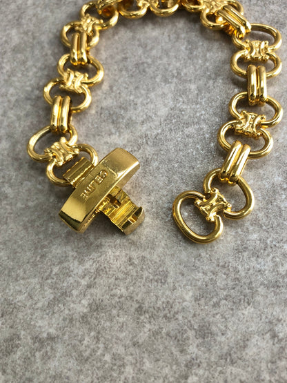 CELINE Triomphe Bracelet Gold Vintage vxnjir