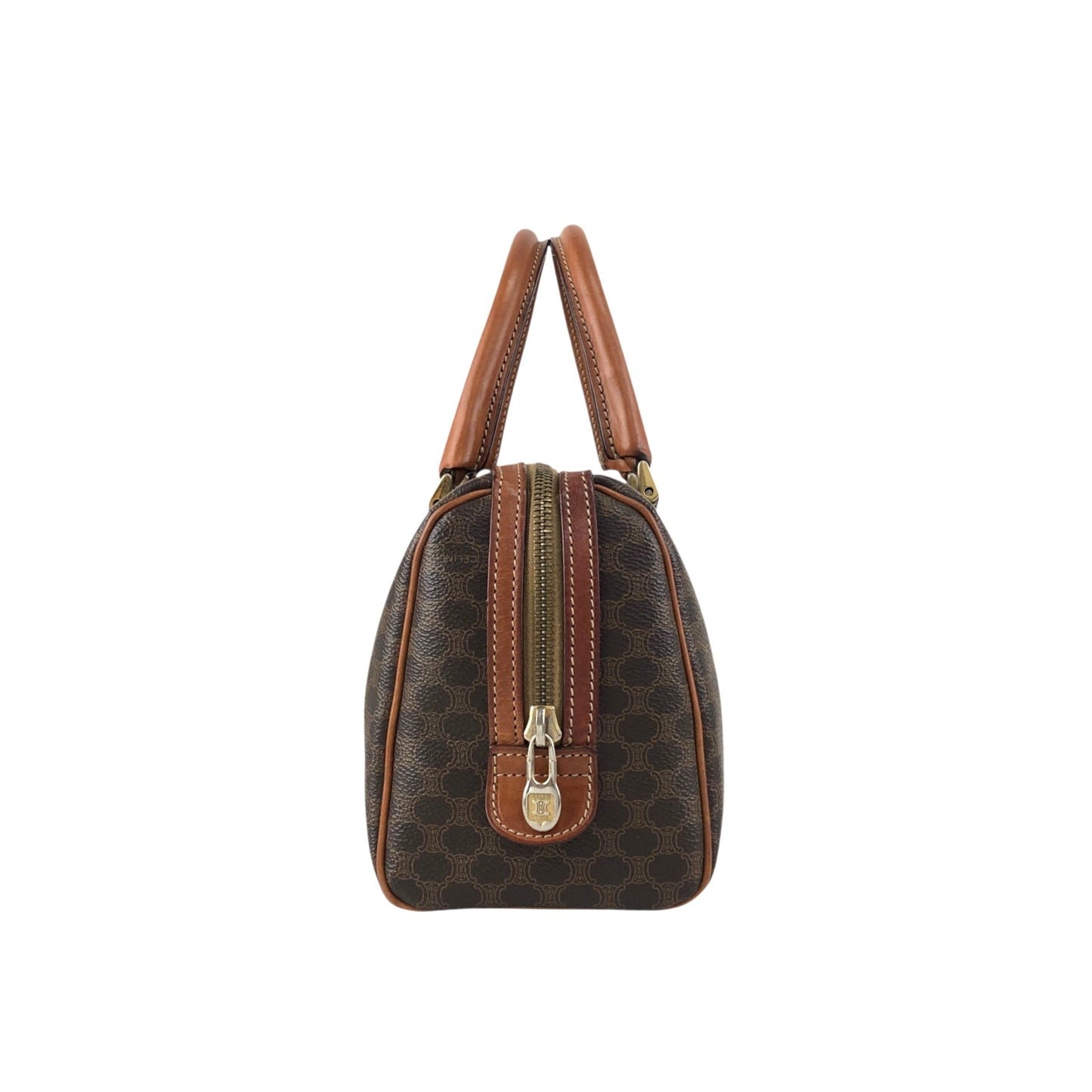 CELINE Macadam Blason Two-way Small Boston bag Shoulder bag Brown Vintage raubfw