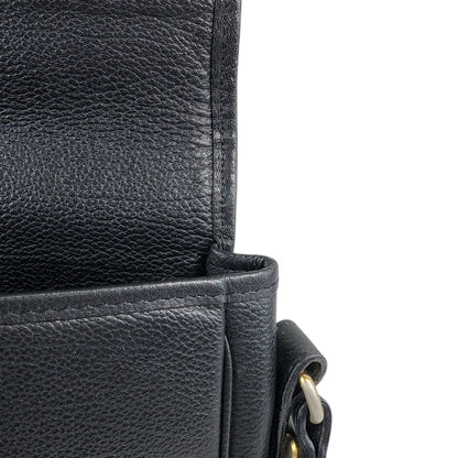 Yves Saint Laurent YSL Logo Flap Shoulder bag Black Vintage hrxn3f