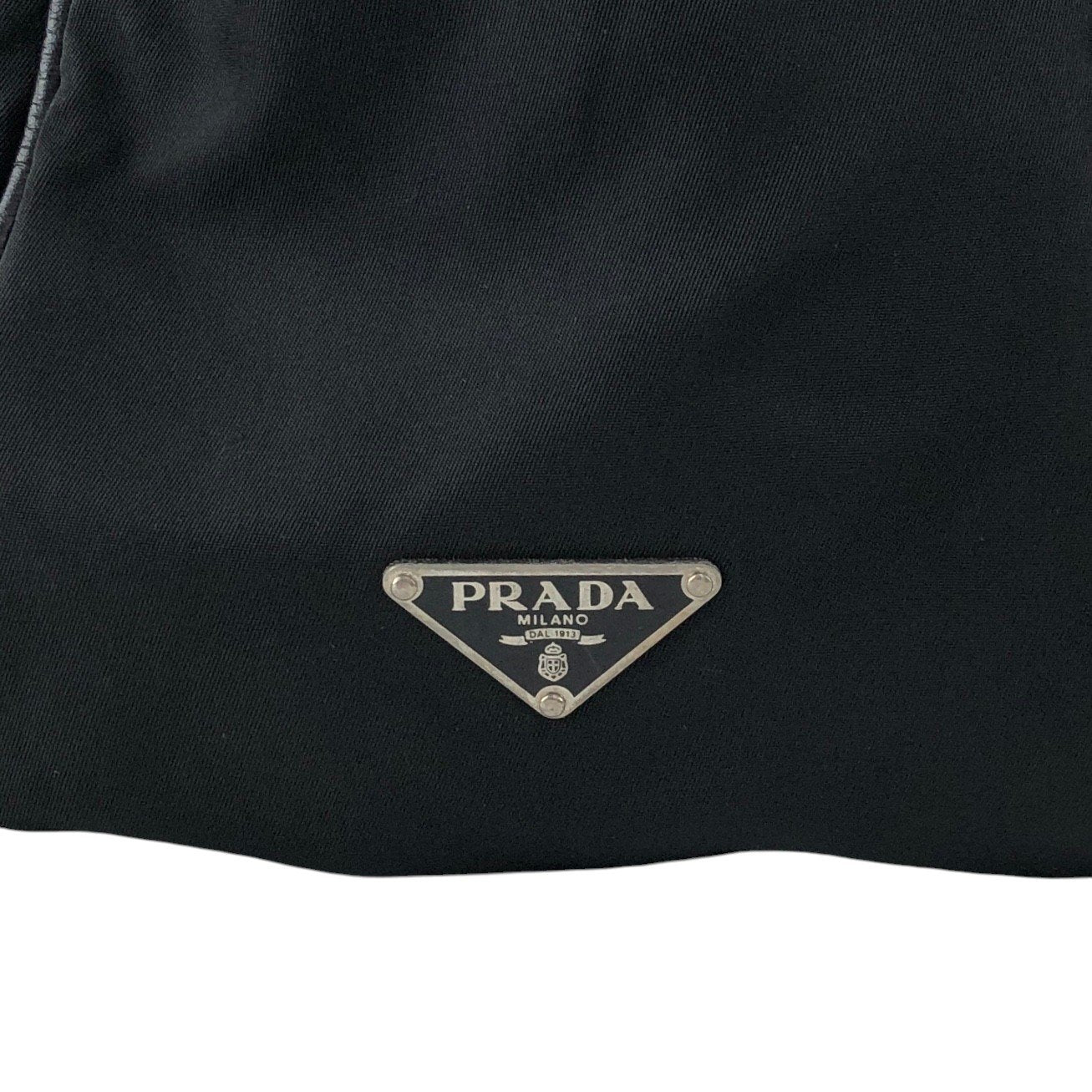 PRADA Tessuto Triangle Logo Shoulder bag Black Vintage w53g57