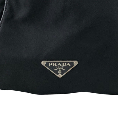 PRADA Tessuto Triangle Logo Shoulder bag Black Vintage w53g57