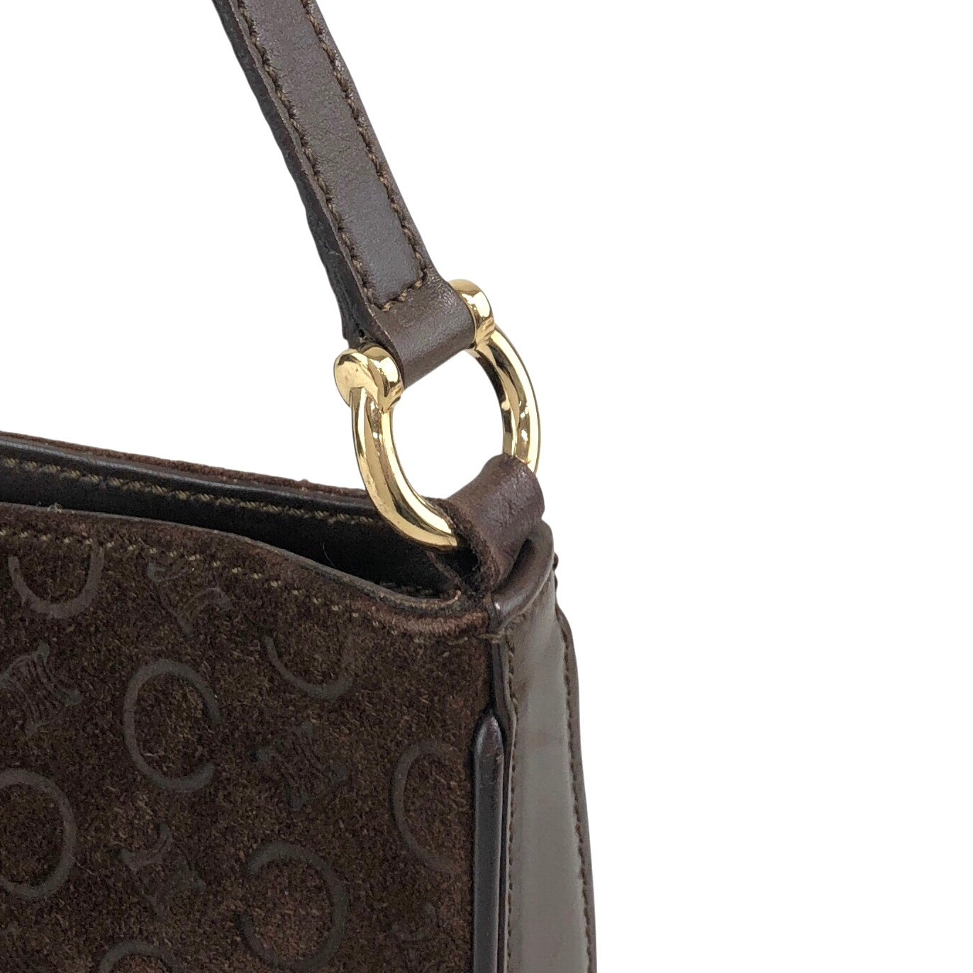 CELINE Horse Bit Shoulder bag Brown Vintage jvhfaj