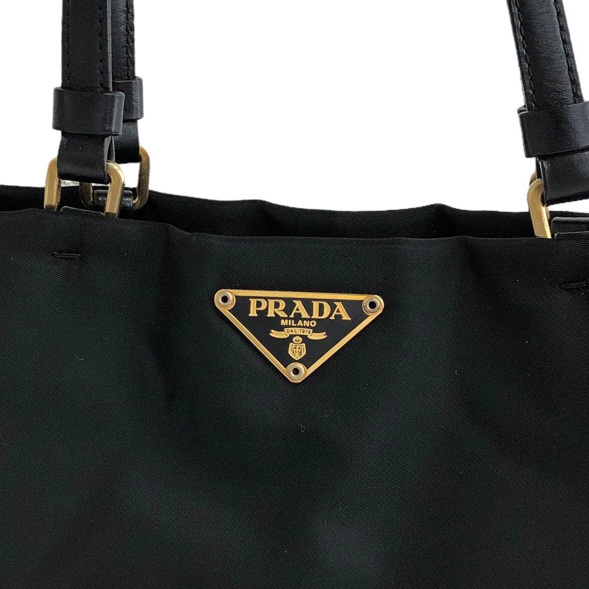 PRADA Triangle Logo Totebag Handbag Black Vintage xytghm