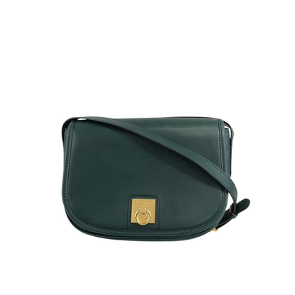 CELINE Gancini Shoulder bag Green Vintage 5xwwza