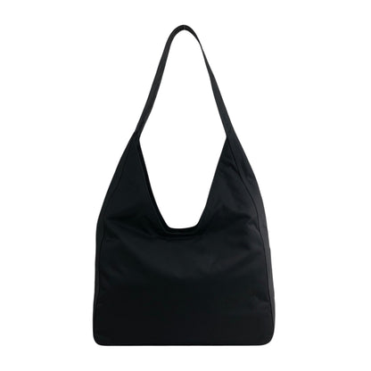 PRADA Triangle Logo Shoulder bag Hobobag Black Vintage gjymbt