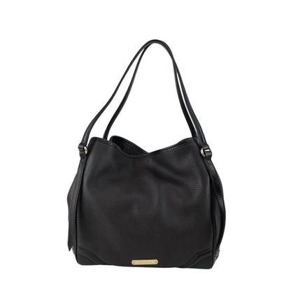 BURBERRY Logo Shoulder bag Hobobag Dark Brown Vintage czmhjj