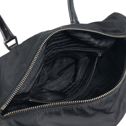 PRADA Triangle Logo Handbag Small Boston bag Black Vintage bhwzaa