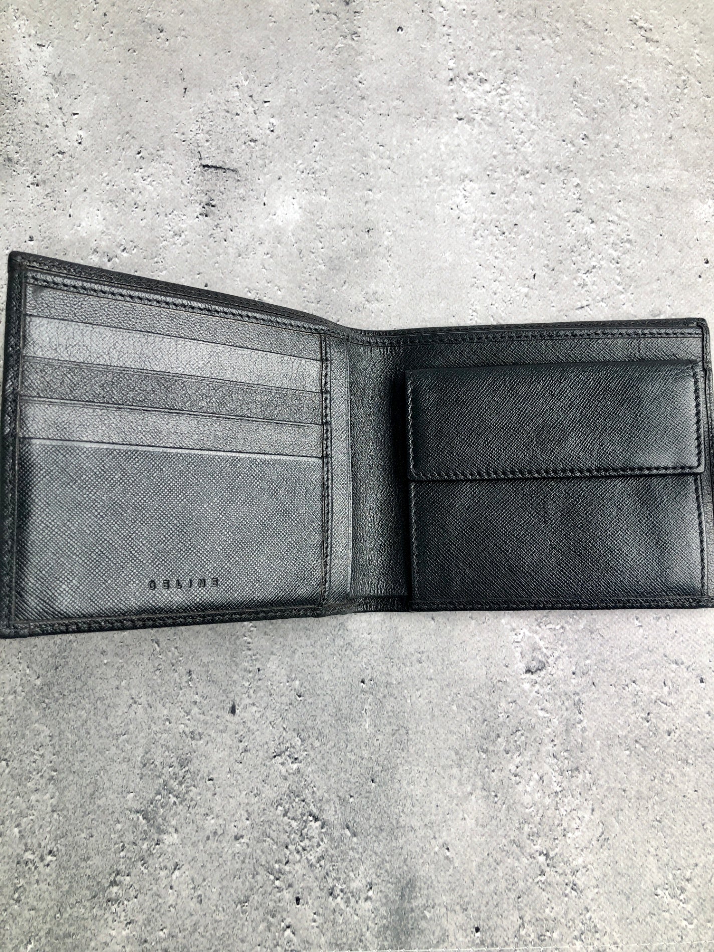 CELINE Macadam Blason Folded Wallet Black Vintage y827bx