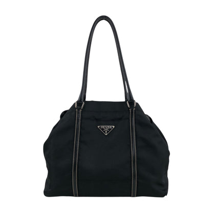 PRADA Tessuto Triangle Logo Totebag Black Vintage 7waabg