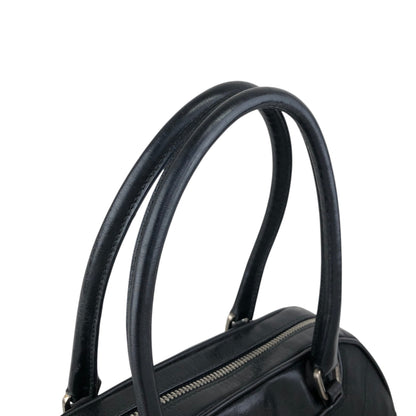 PRADA Triangle Logo Handbag Boston bag Black Vintage mh4xag