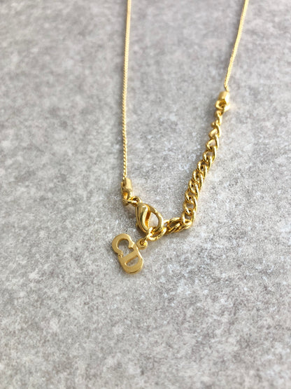 Christian Dior CD Logo Necklace Gold Vintage 8jsr7j