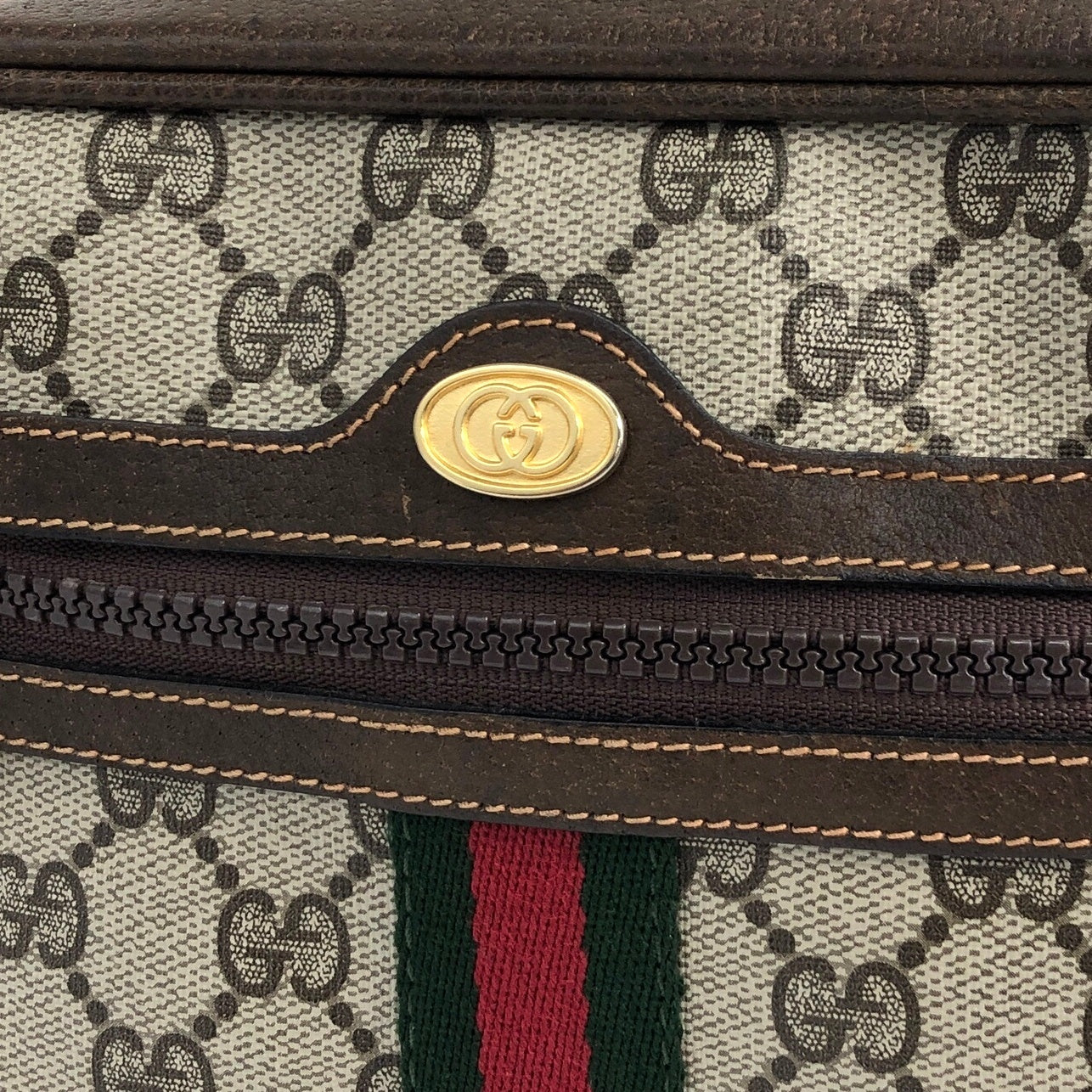 GUCCI GG Pattern Sherry Line Shoulder bag Beige Vintage