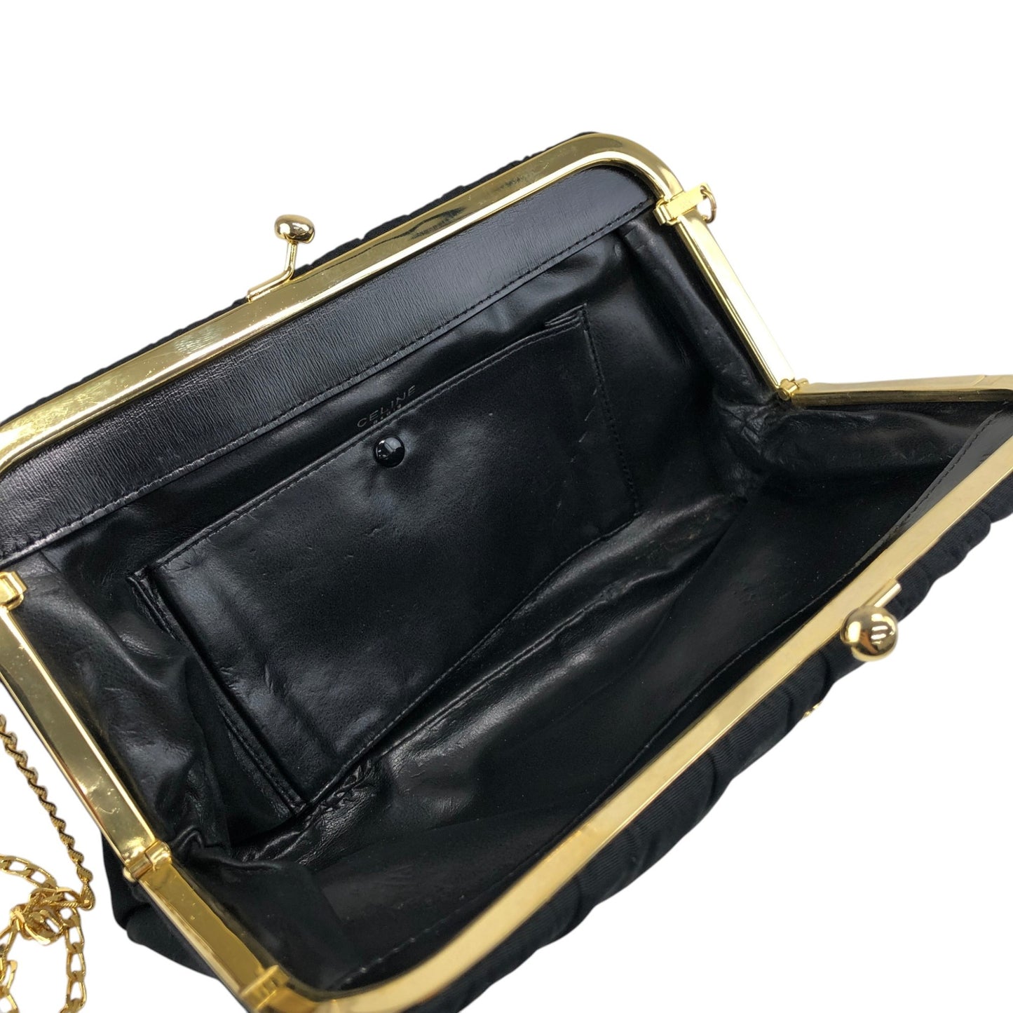 CELINE Blason Chain Shoulder bag Black Vintage yx4igc