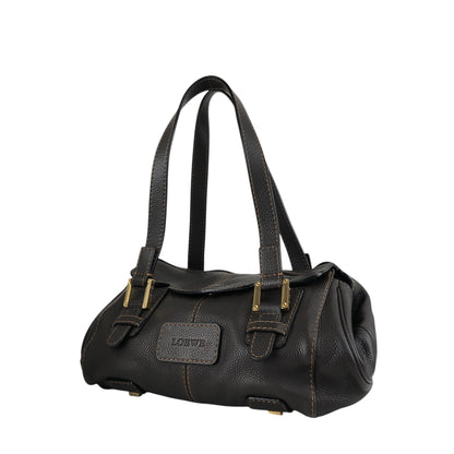 LOEWE Logo Embossed Handbag Brown Vintage s7e7fm