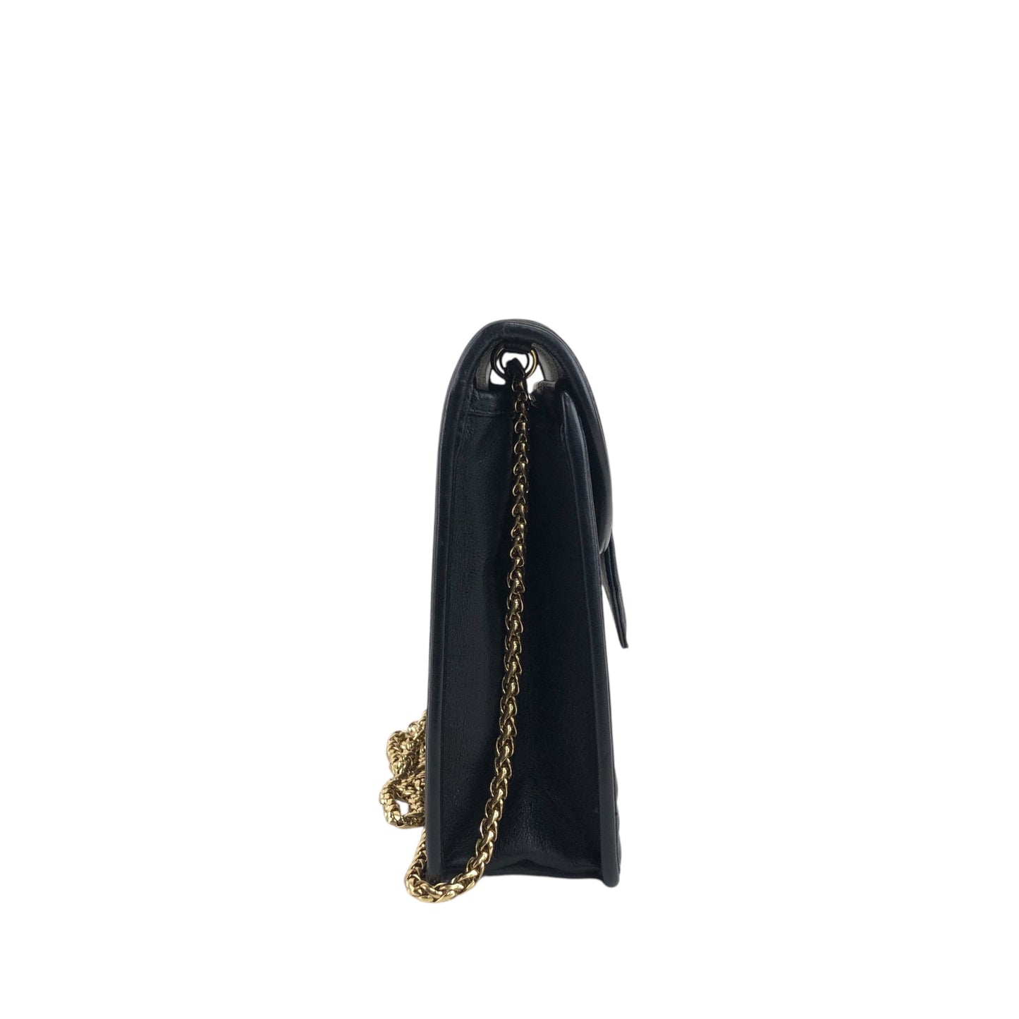 Yves Saint Laurent Medal Chain Shoulder bag Black Vintage 7mstfw