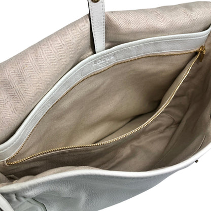 LOEWE Logo Embossed Shoulder bag White Vintage zpjrde