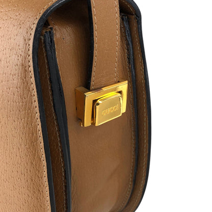 GUCCI Logo Shoulder bag Brown Vintage fmbtc6