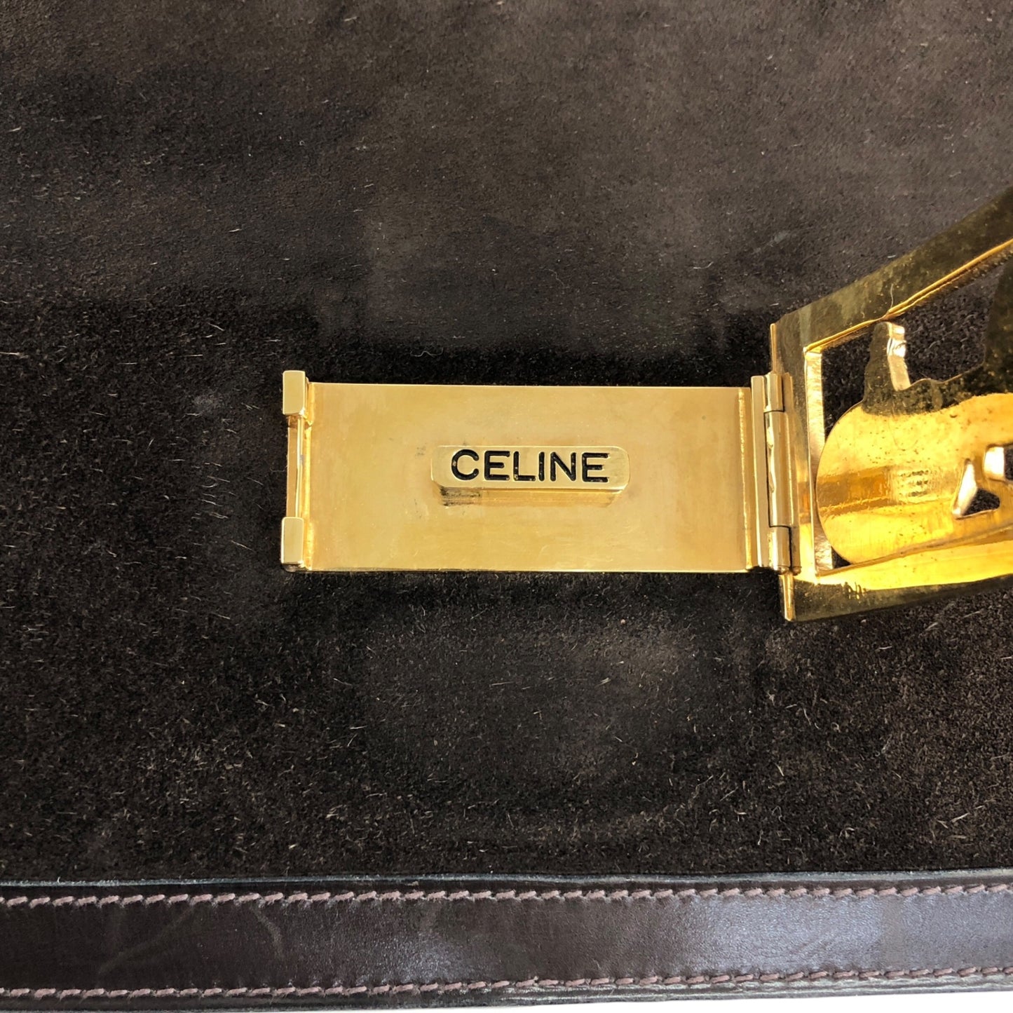 CELINE Horse Carriage Shoulder bag Brown Vintage 8kncfy