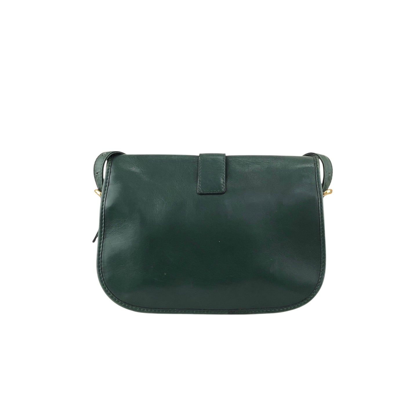 CELINE Gancini Shoulder bag Green Vintage jh6t3a