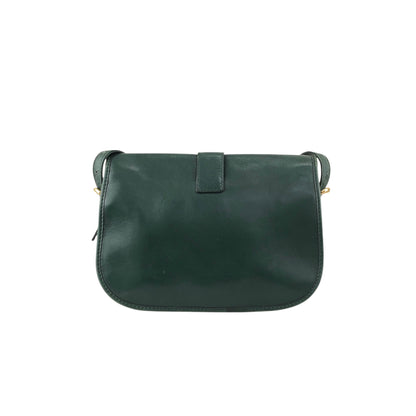 CELINE Gancini Shoulder bag Green Vintage jh6t3a