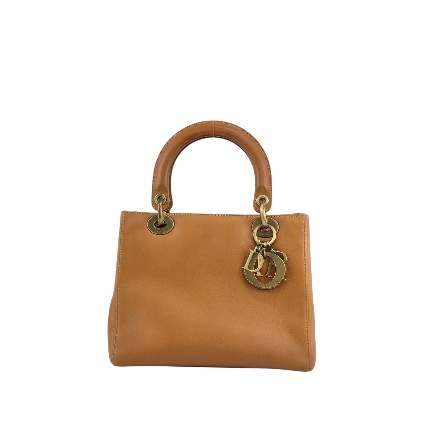 Christian Dior Lady Dior Charm Handbag Brown Vintage 5f6z3d