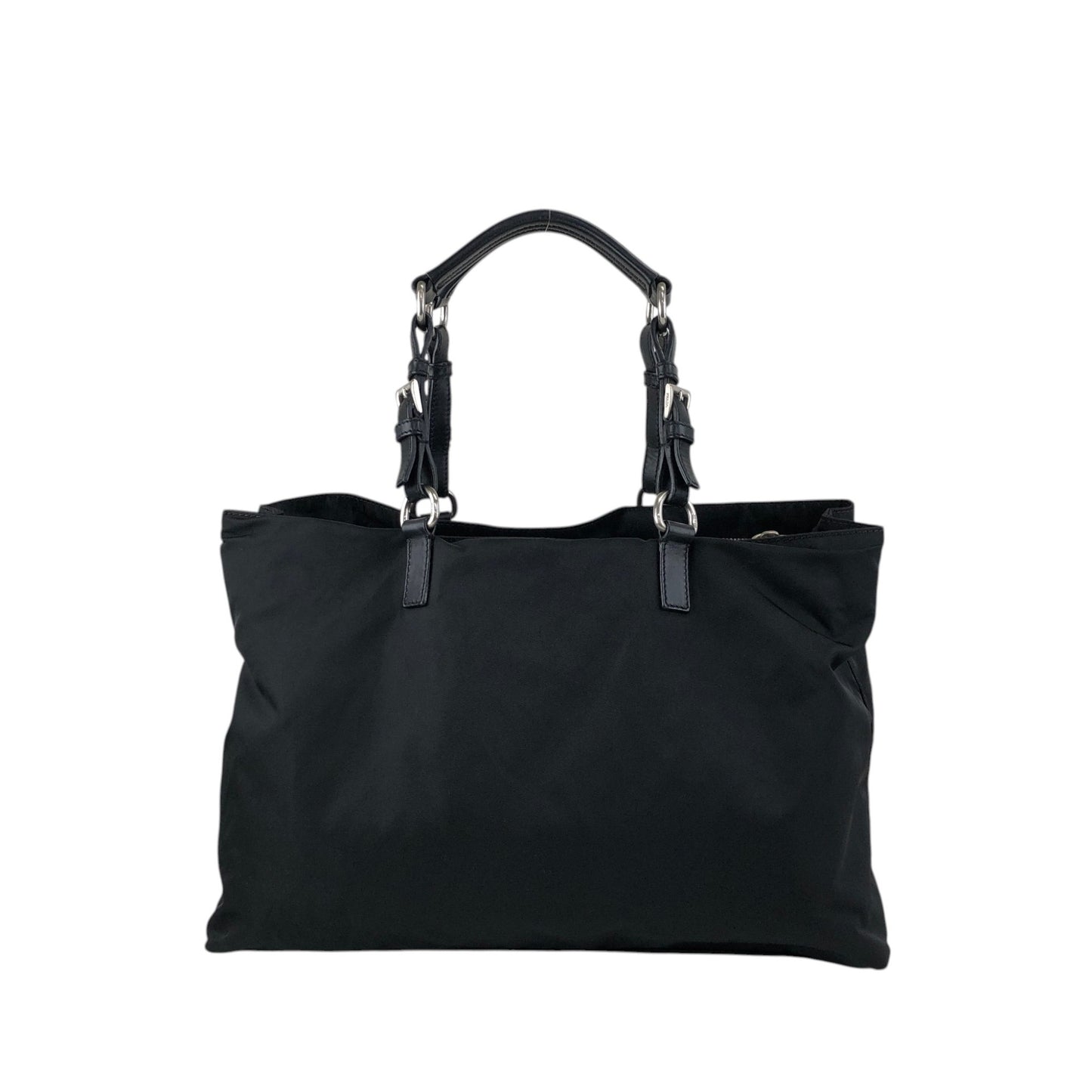PRADA Tessuto Triangle Logo Totebag Black Vintage 4f8fnv