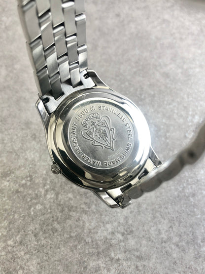 GUCCI Quartz Watch Silver×Black 5500M Vintage naczc4