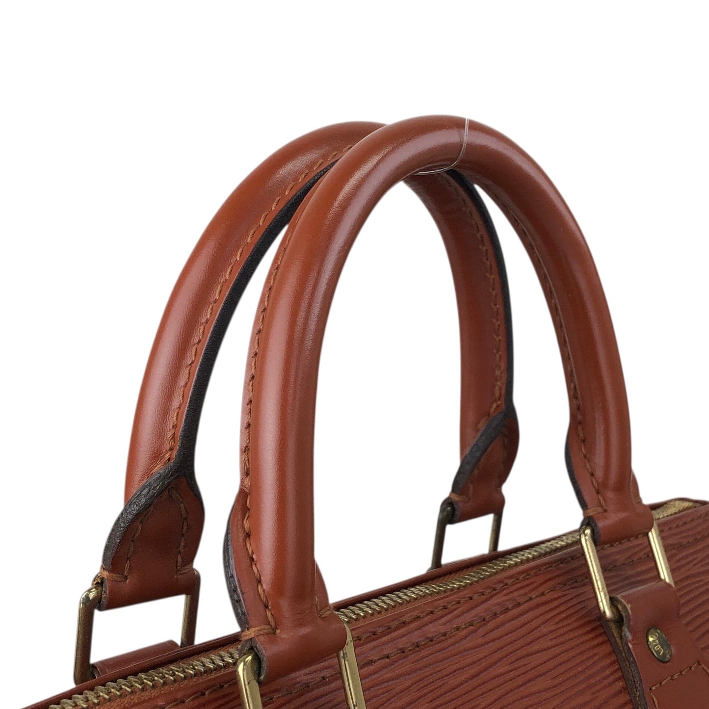 LOUIS VUITTON Epi Small Boston bag Handbag Brown Vintage 4i3rer