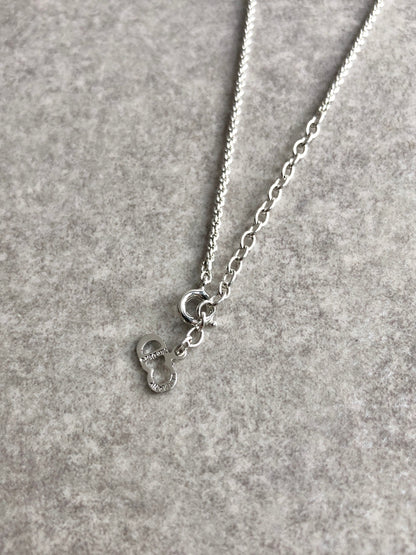 Christian Dior CD Logo Necklace Silver Vintage i6sati