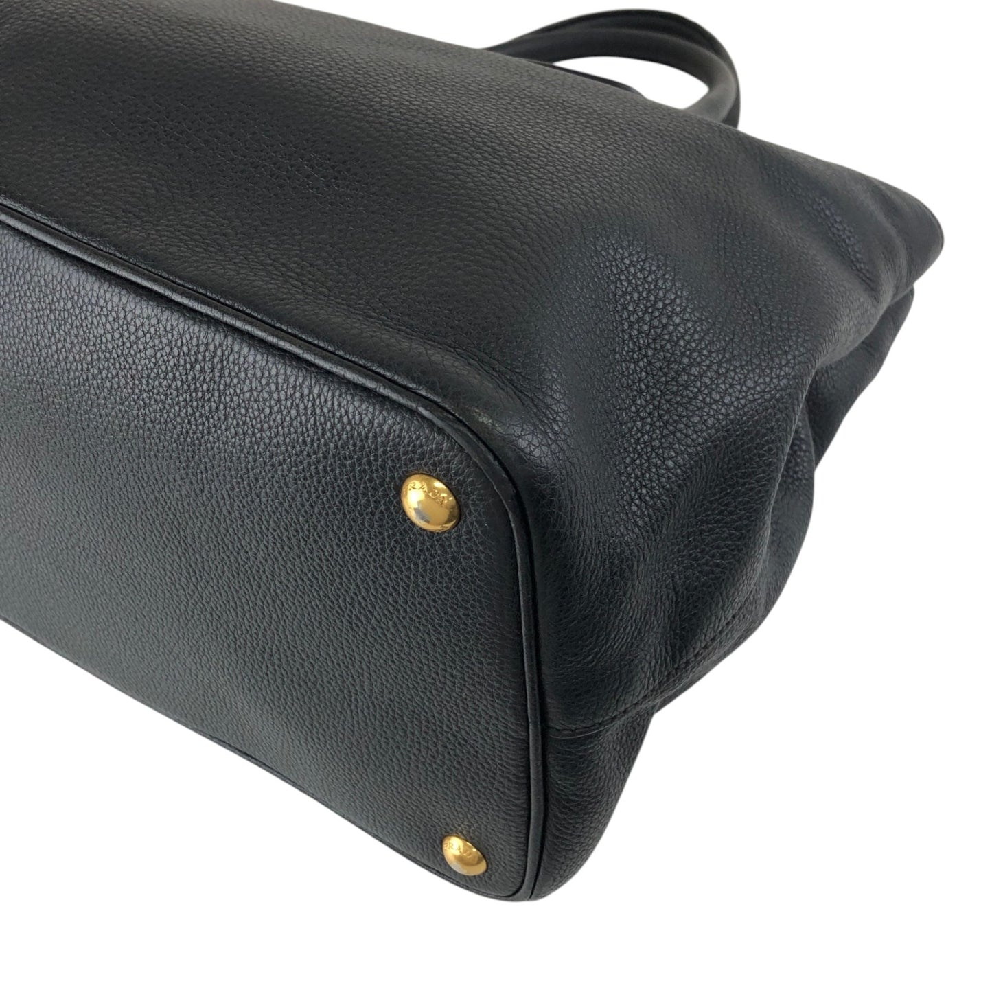 PRADA Logo Two-way Handbag Shoulder bag Black Vintage 7kpf4k