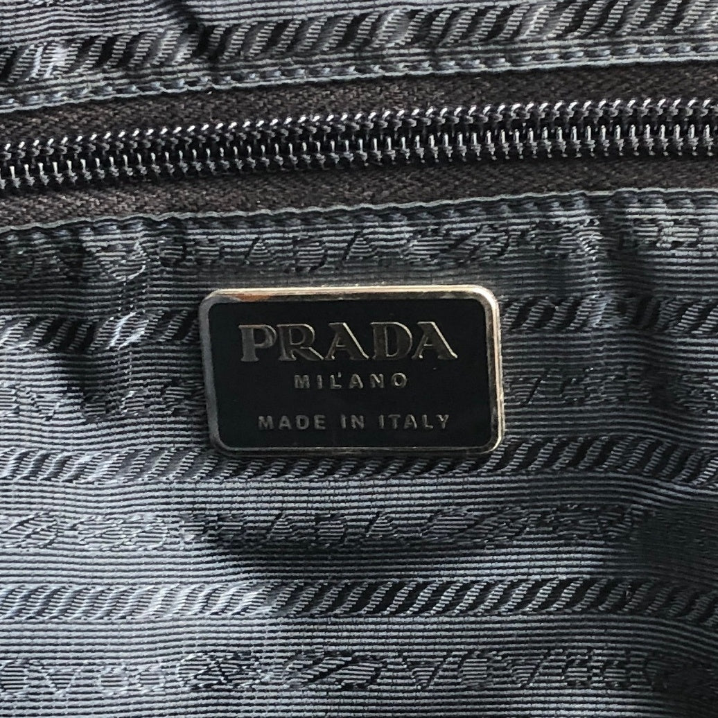 PRADA Triangle Logo Double Pocket Backpack Navy Vintage 7x3s5r