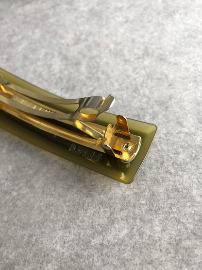 FENDI Logo Barrette Brown×Black Vintage wdydr8