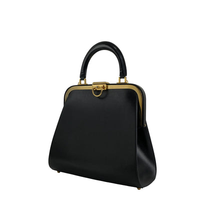 Christian Dior Metal Clasp Handbag Black Vintage istwjt