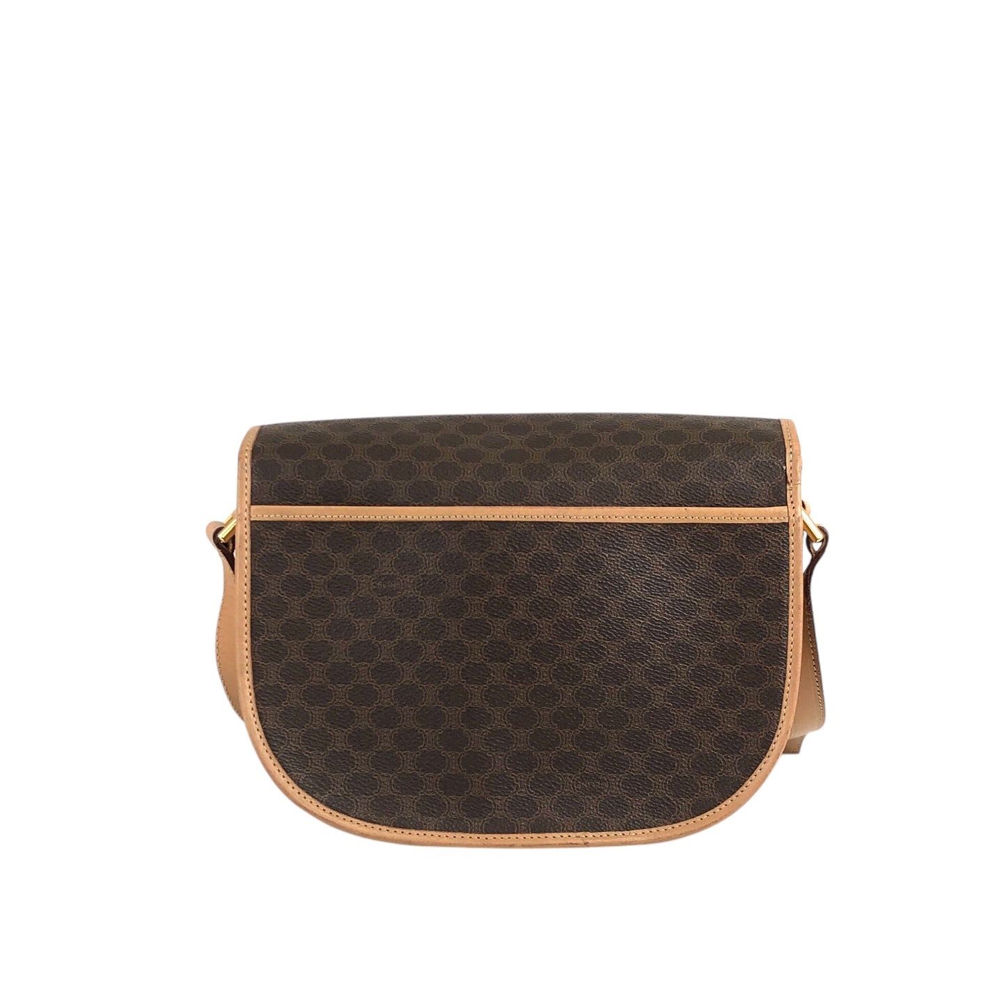 CELINE Macadam Blason Flap Shoulder bag Brown Vintage 7sfwkz