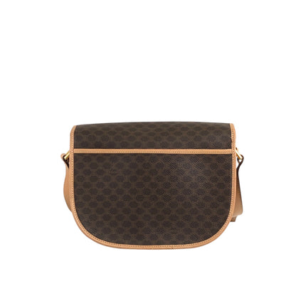 CELINE Macadam Blason Flap Shoulder bag Brown Vintage 7sfwkz