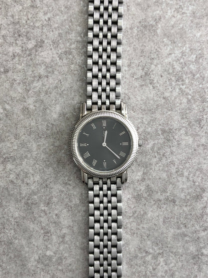 Yves Saint Laurent Logo  Quartz Watch Silver 5421-F46452 Vintage rij653