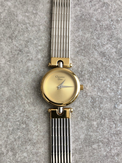 Christian Dior Quartz Watch Silver×Gold 3025 Vintage mw5525
