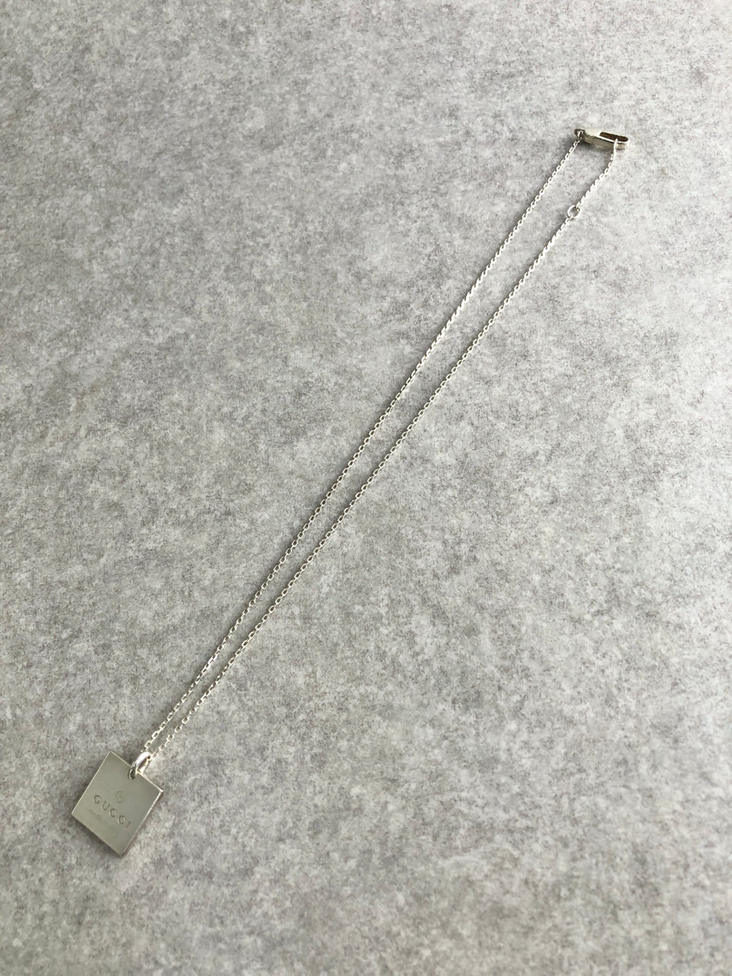 GUCCI Logo SILVER925 Necklace Silver Vintage mmtwxc