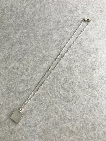GUCCI Logo SILVER925 Necklace Silver Vintage mmtwxc