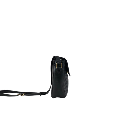 CELINE Blason Bias Stitch Shoulder bag Black Vintage hbufuu