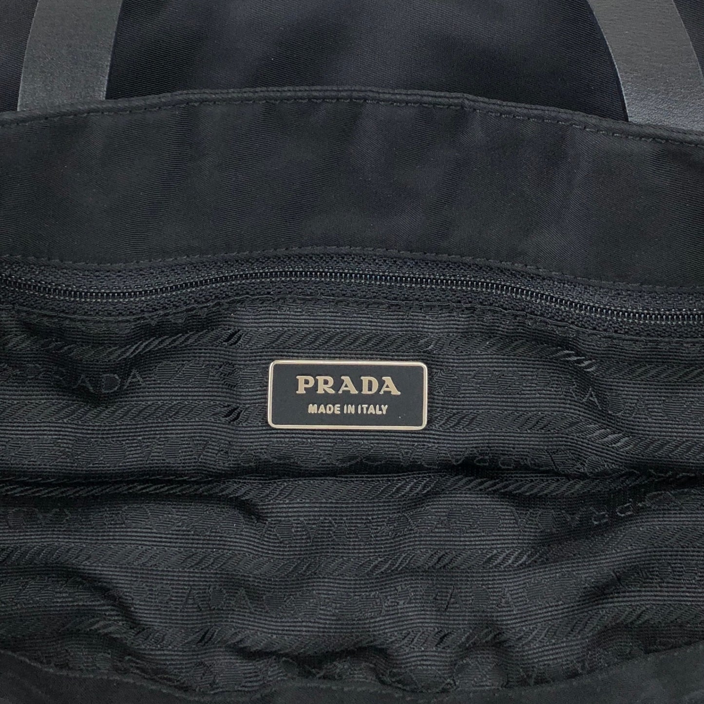 PRADA Tessuto Triangle Logo Totebag Black Vintage m6zub7