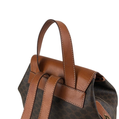 CELINE Macadam Triomphe Flap Backpack Brown Vintage mesz66