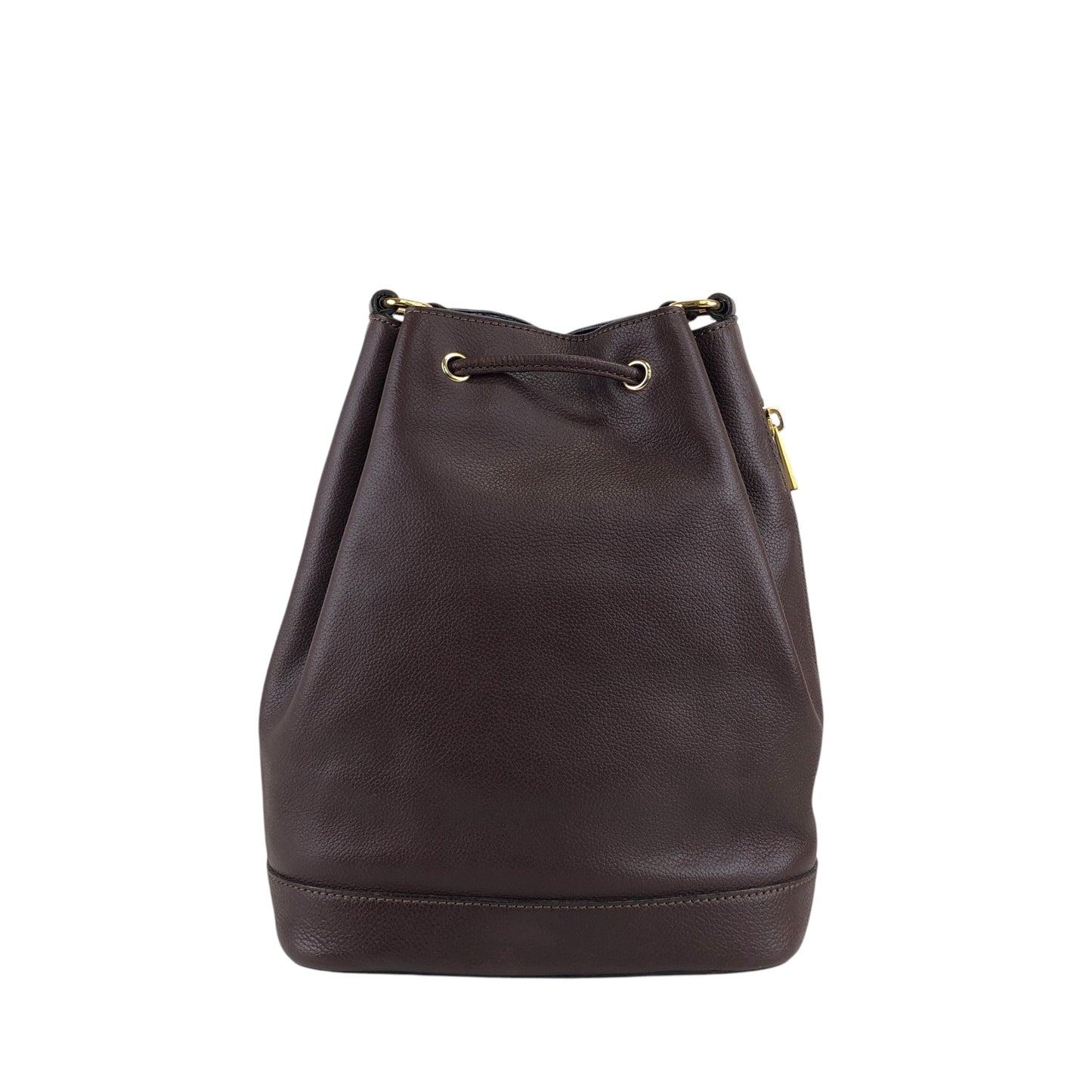 CELINE Toggle Clasp Drawstring Shoulder bag Brown Vintage 4cufh5