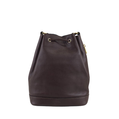 CELINE Toggle Clasp Drawstring Shoulder bag Brown Vintage 4cufh5