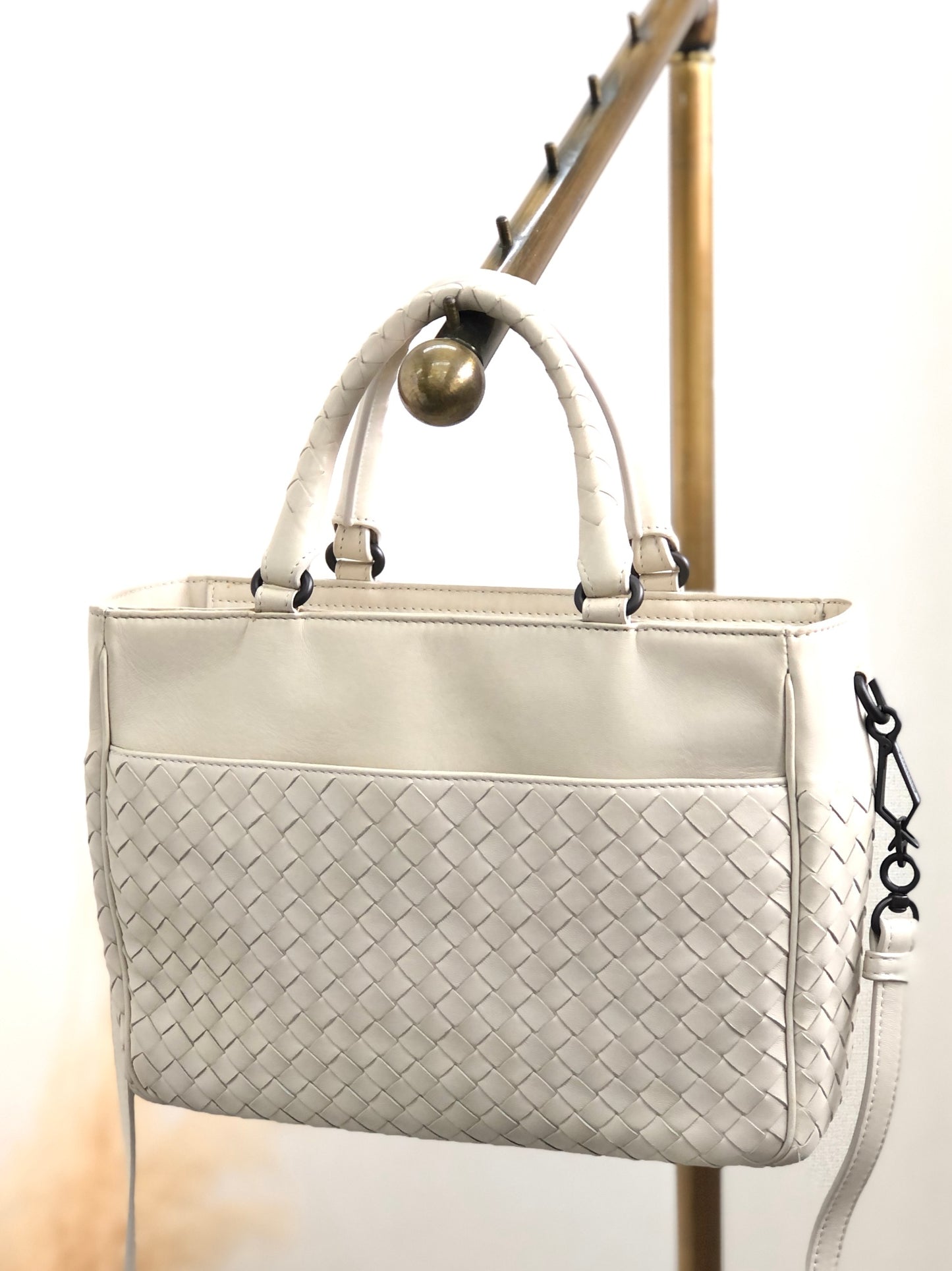 Bottega Veneta Intrecciato Two-way  Handbag Shoulder bag Beige Vintage iudwtu