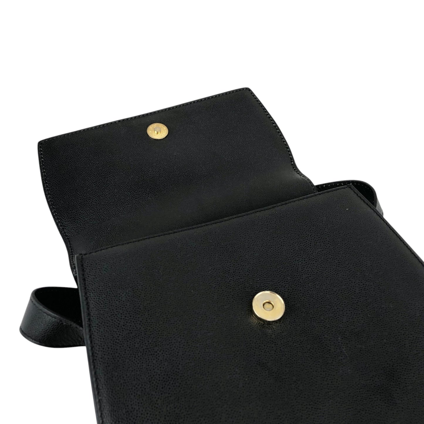 CELINE Circle Logo Shoulder bag Black Vintage eefby6